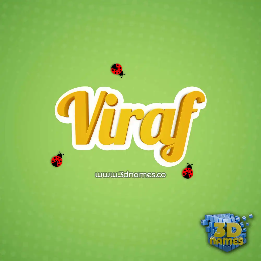 viraf in Ladybugs style - 3D name wallpaper