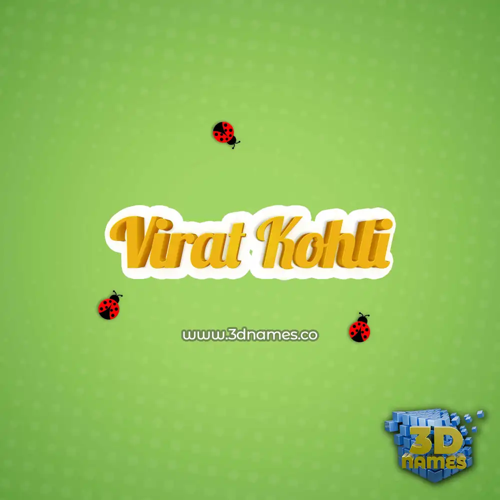 virat kohli in Ladybugs style - 3D name wallpaper