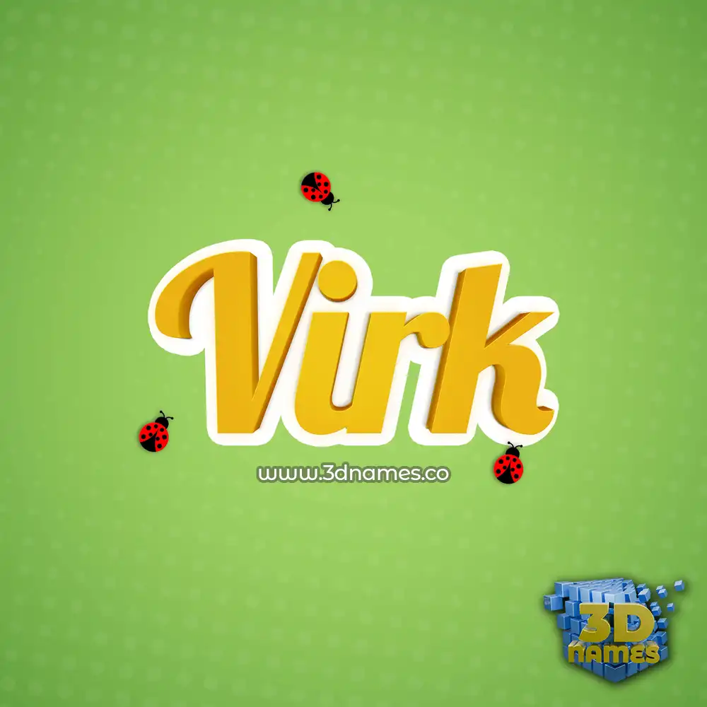 virk in Ladybugs style - 3D name wallpaper