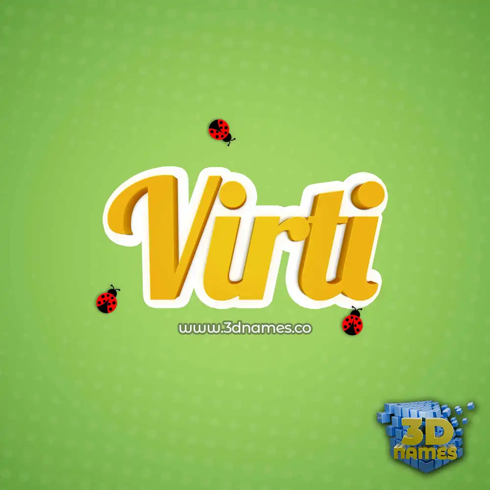 virti in Ladybugs style - 3D name wallpaper