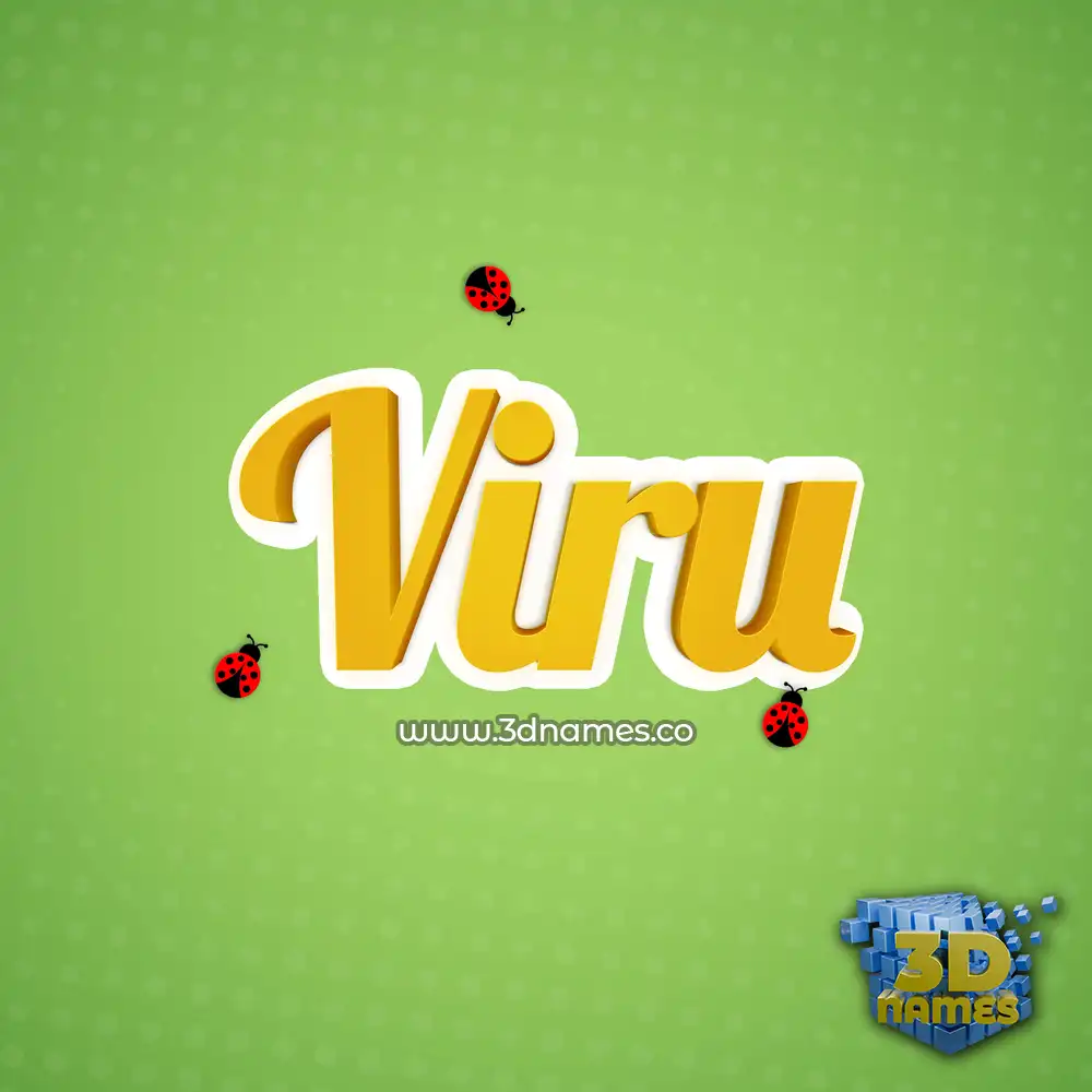 viru in Ladybugs style - 3D name wallpaper