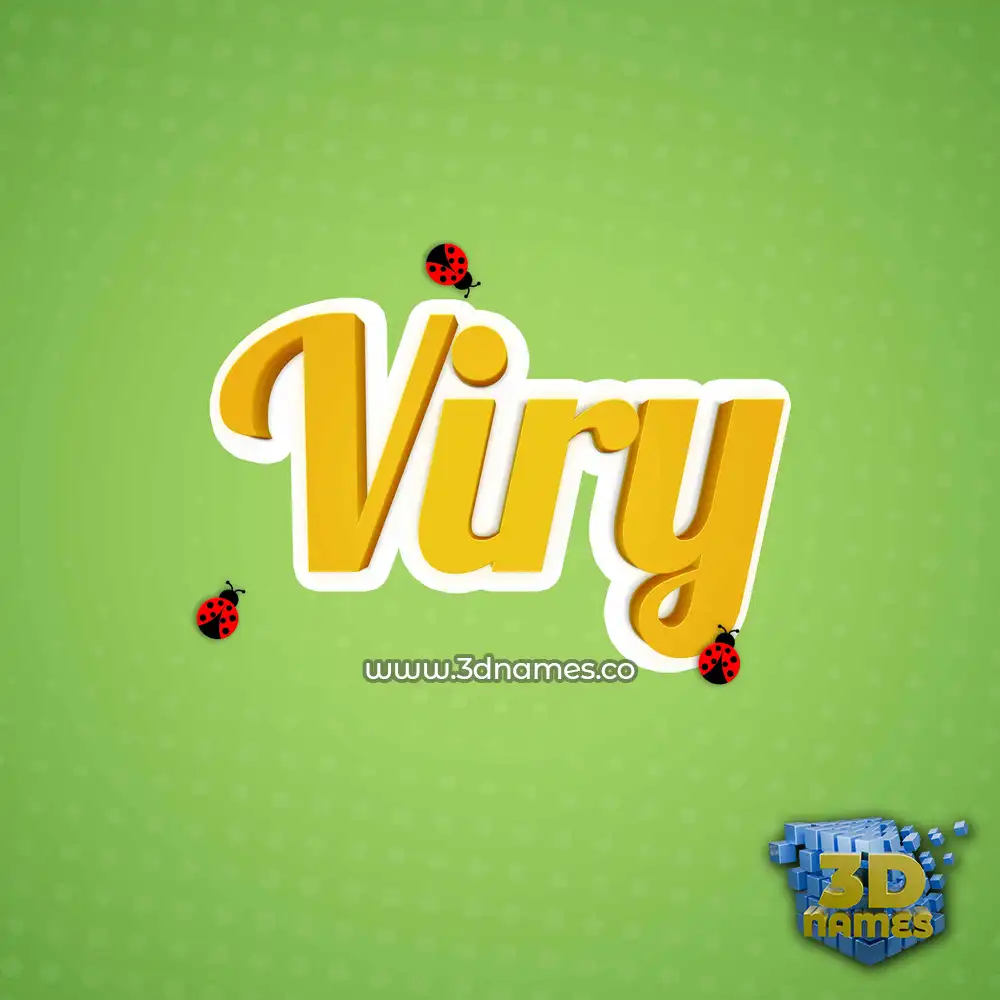 viry in Ladybugs style - 3D name wallpaper