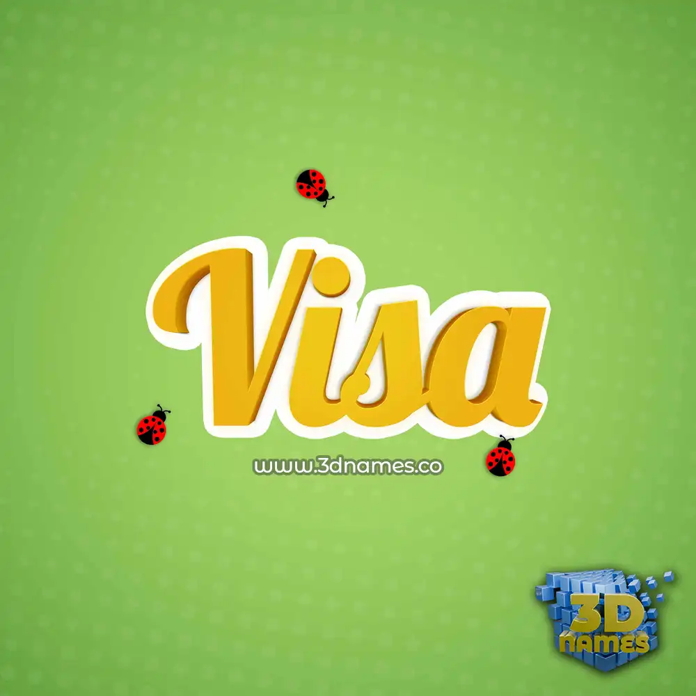 visa in Ladybugs style - 3D name wallpaper