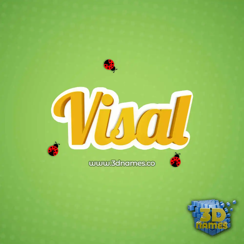 visal in Ladybugs style - 3D name wallpaper