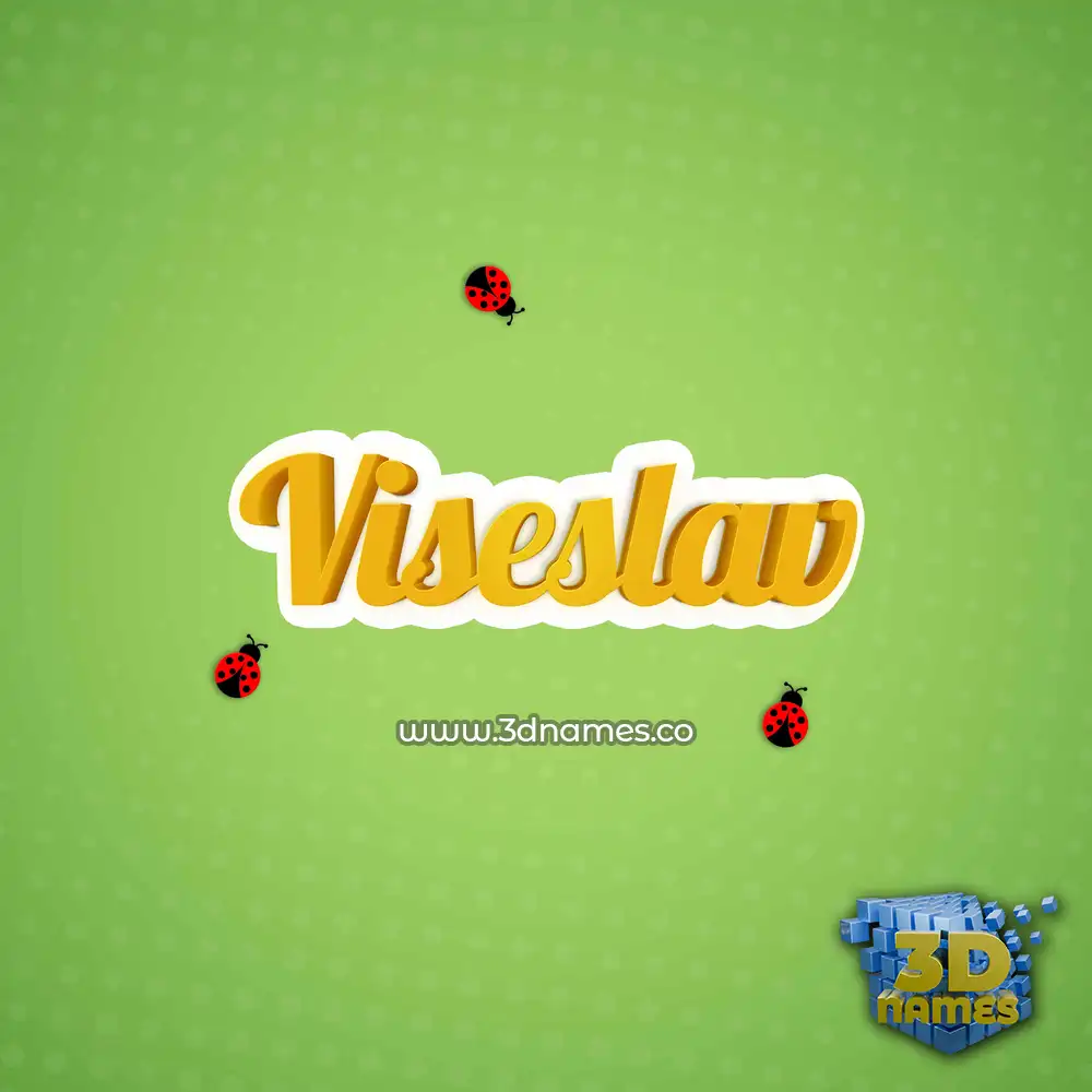 viseslav in Ladybugs style - 3D name wallpaper
