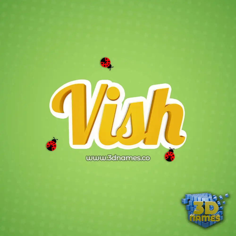 vish in Ladybugs style - 3D name wallpaper