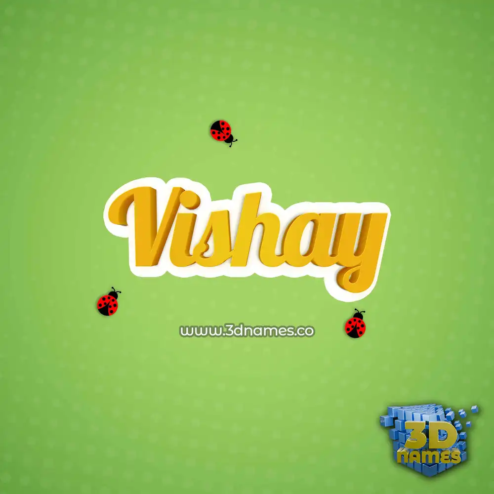 vishay in Ladybugs style - 3D name wallpaper
