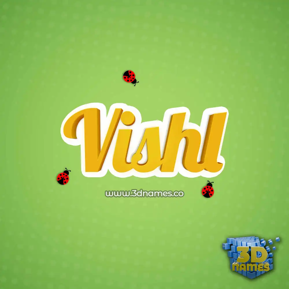 vishl in Ladybugs style - 3D name wallpaper