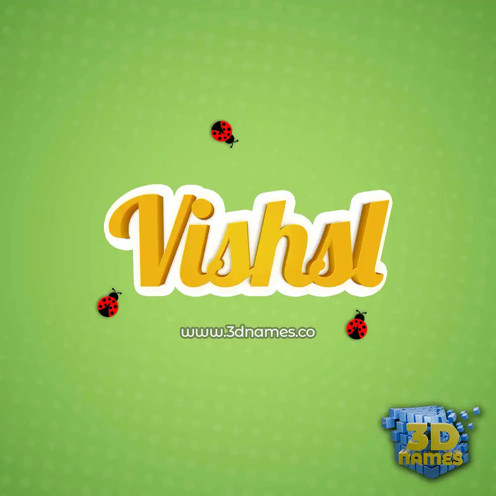 vishsl in Ladybugs style - 3D name wallpaper