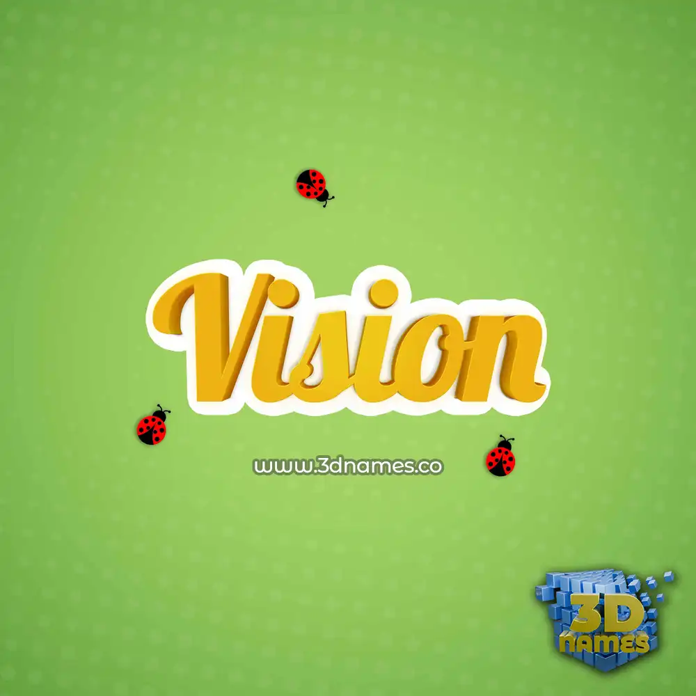 vision in Ladybugs style - 3D name wallpaper