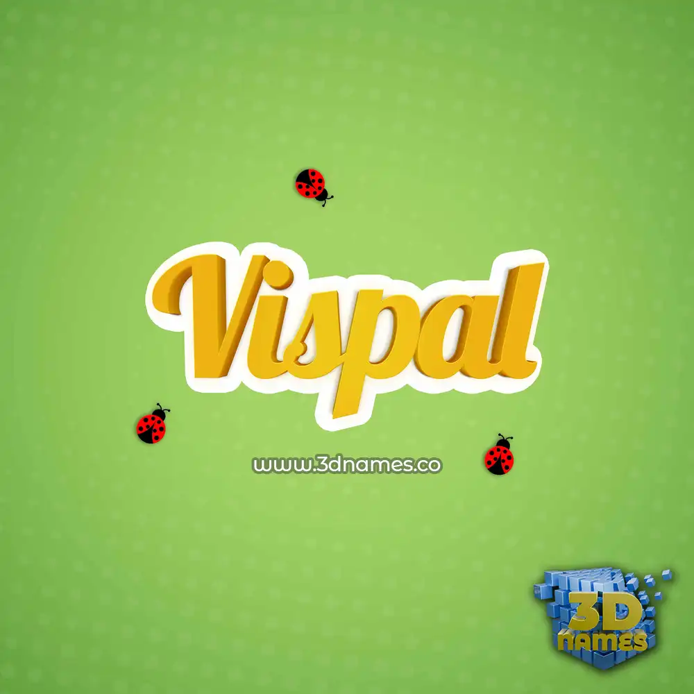 vispal in Ladybugs style - 3D name wallpaper
