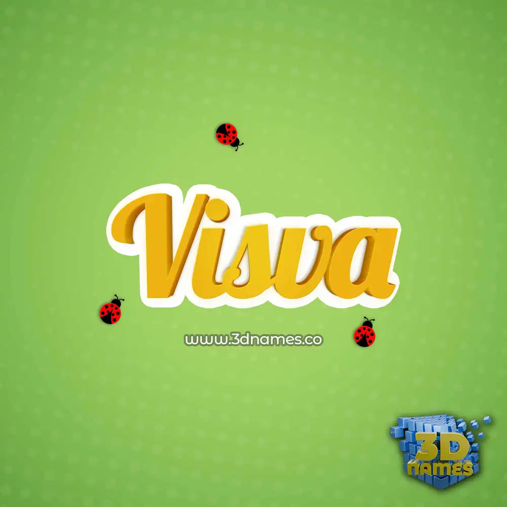 visva in Ladybugs style - 3D name wallpaper