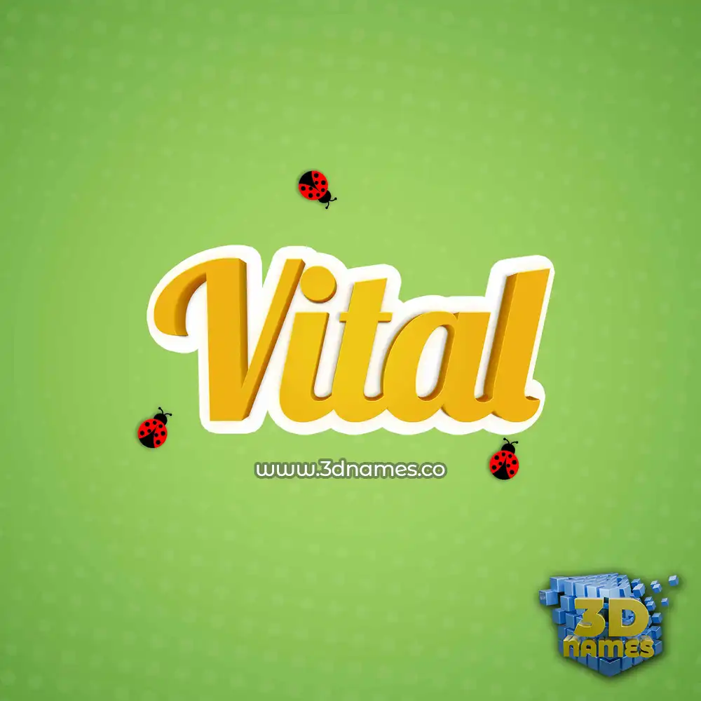 vital in Ladybugs style - 3D name wallpaper