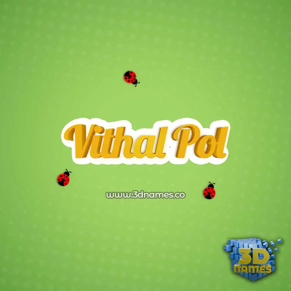 vithal pol in Ladybugs style - 3D name wallpaper
