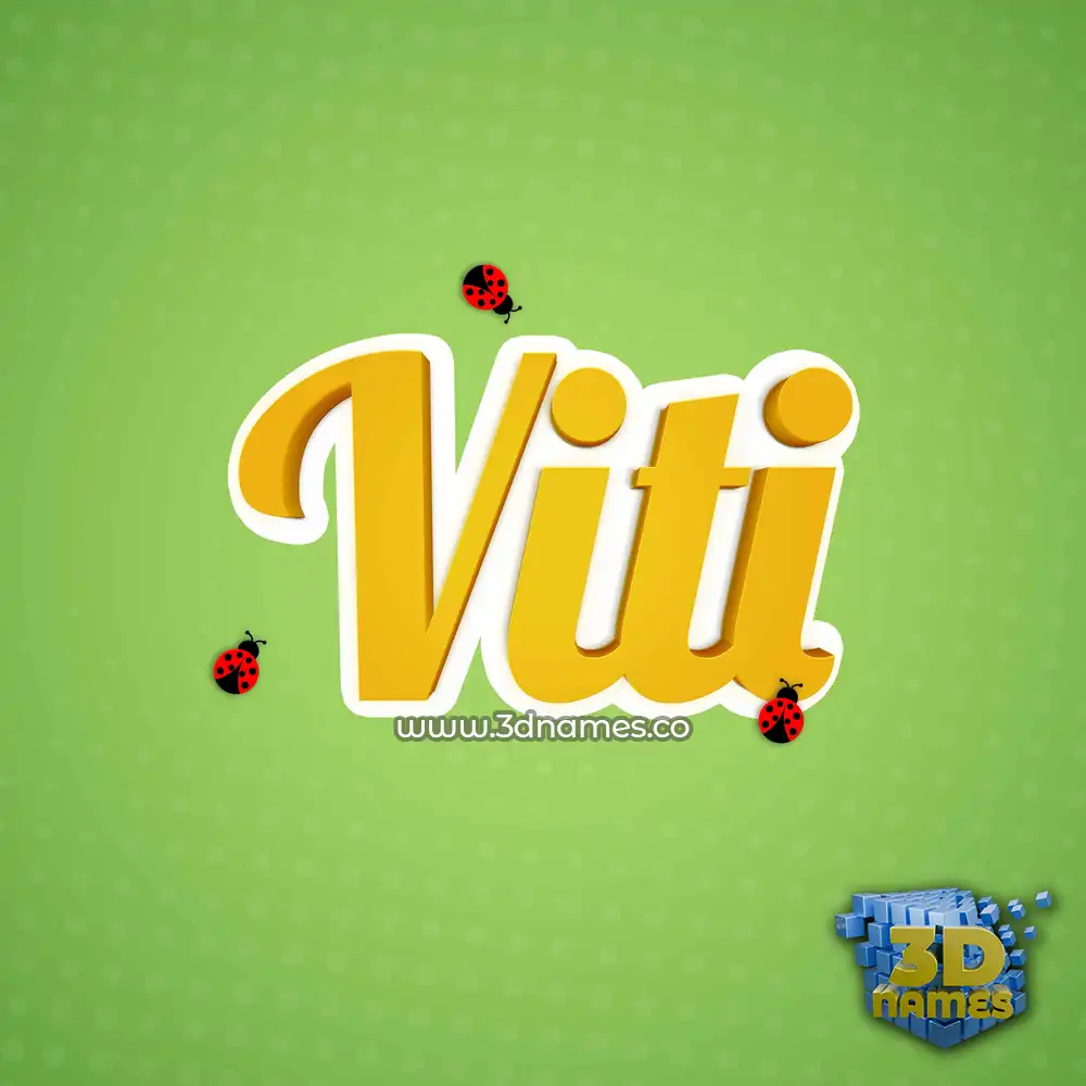 viti in Ladybugs style - 3D name wallpaper