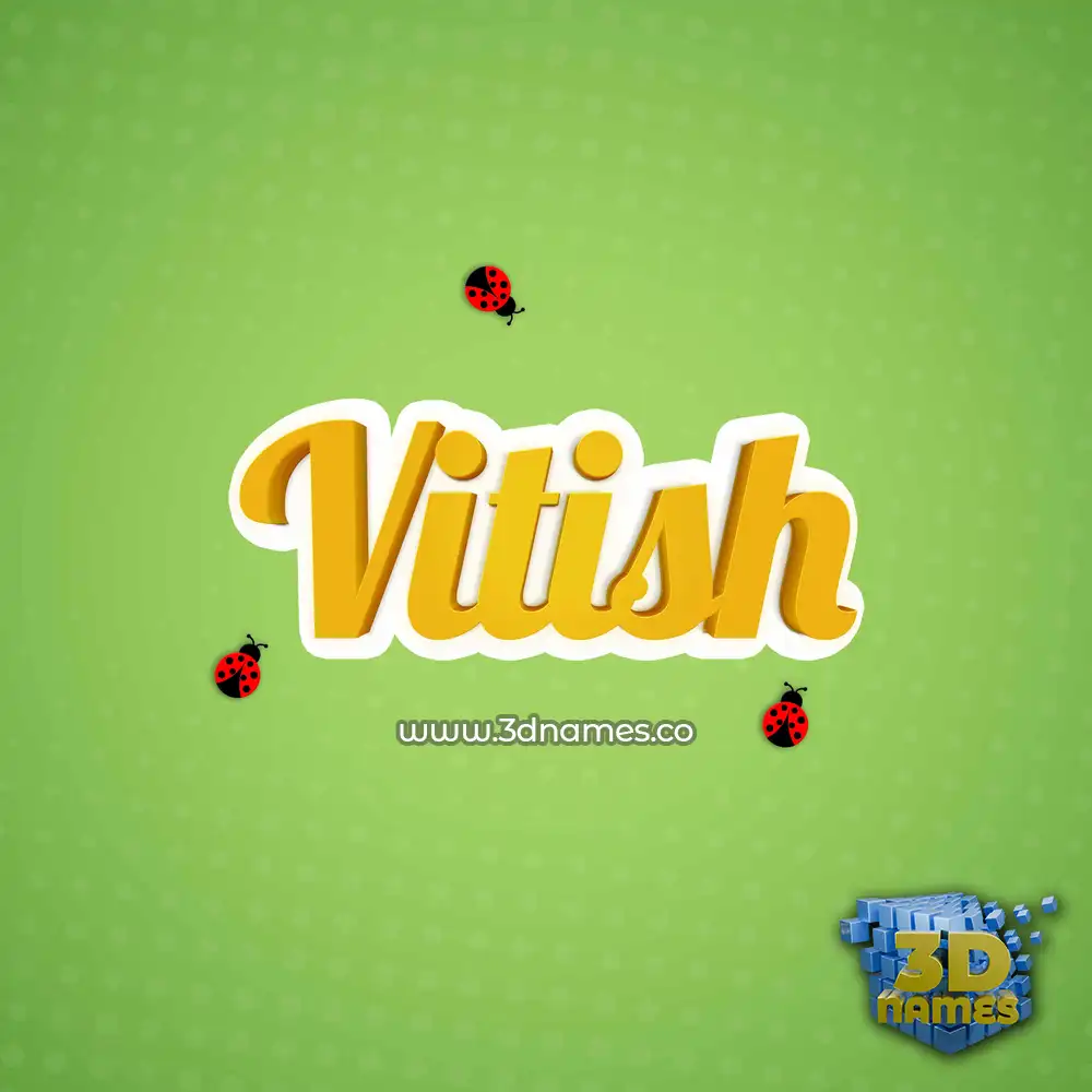 vitish in Ladybugs style - 3D name wallpaper