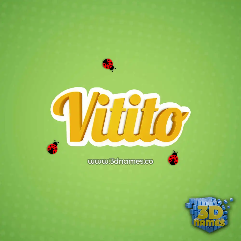vitito in Ladybugs style - 3D name wallpaper