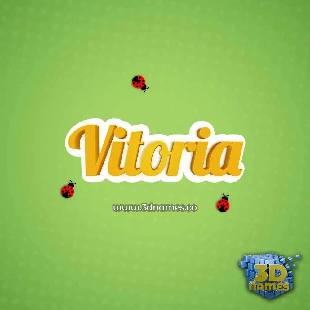 vitoria in Ladybugs style - 3D name wallpaper