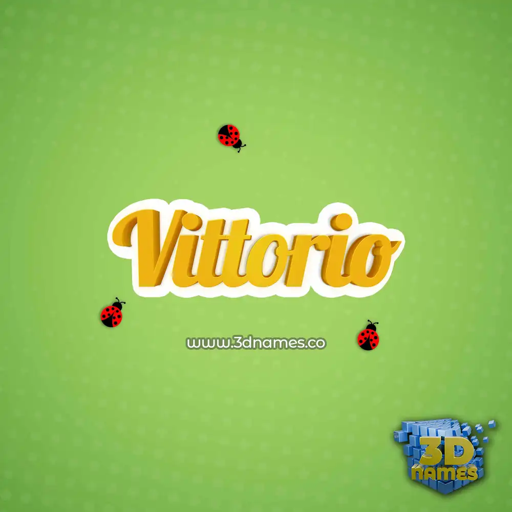 vittorio in Ladybugs style - 3D name wallpaper