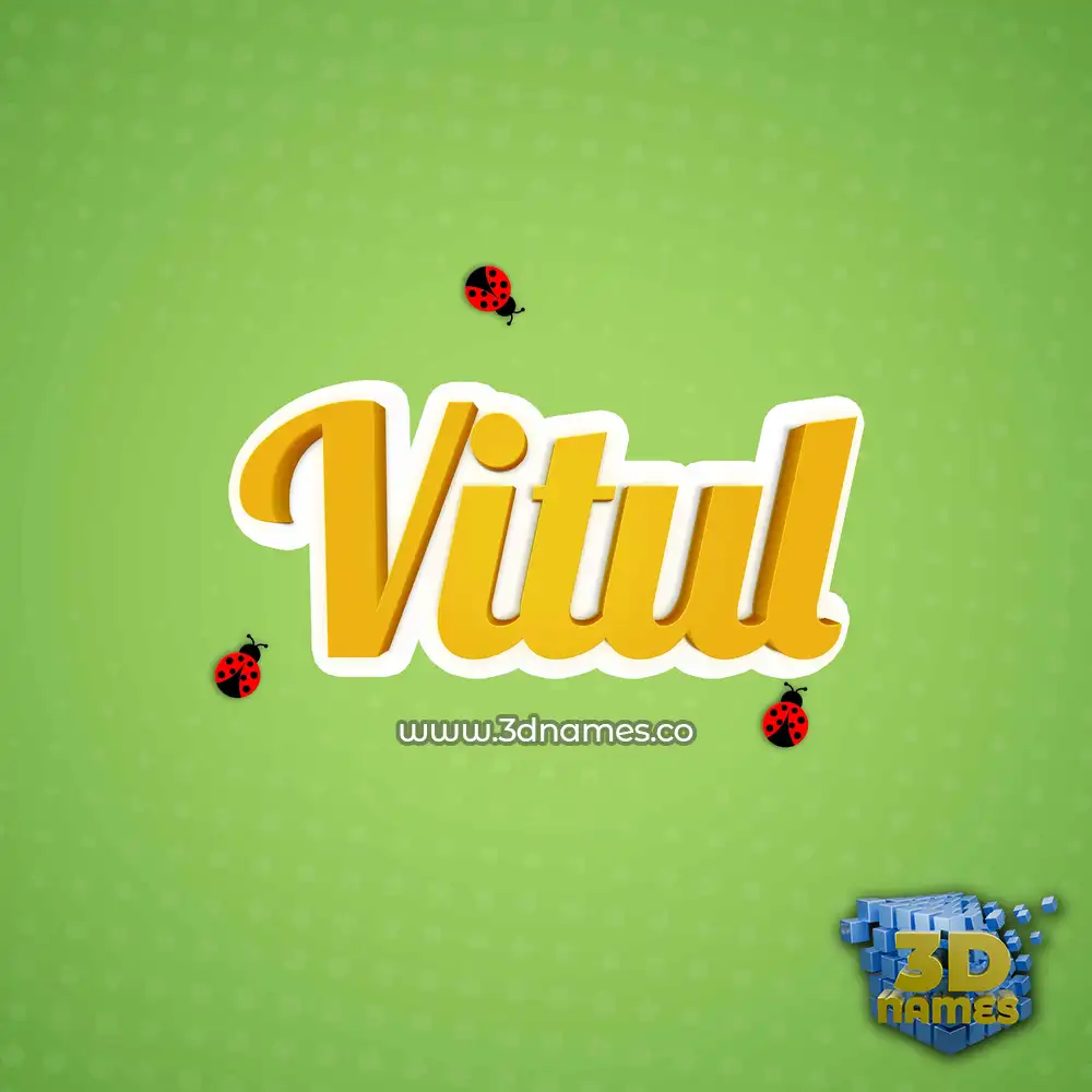vitul in Ladybugs style - 3D name wallpaper