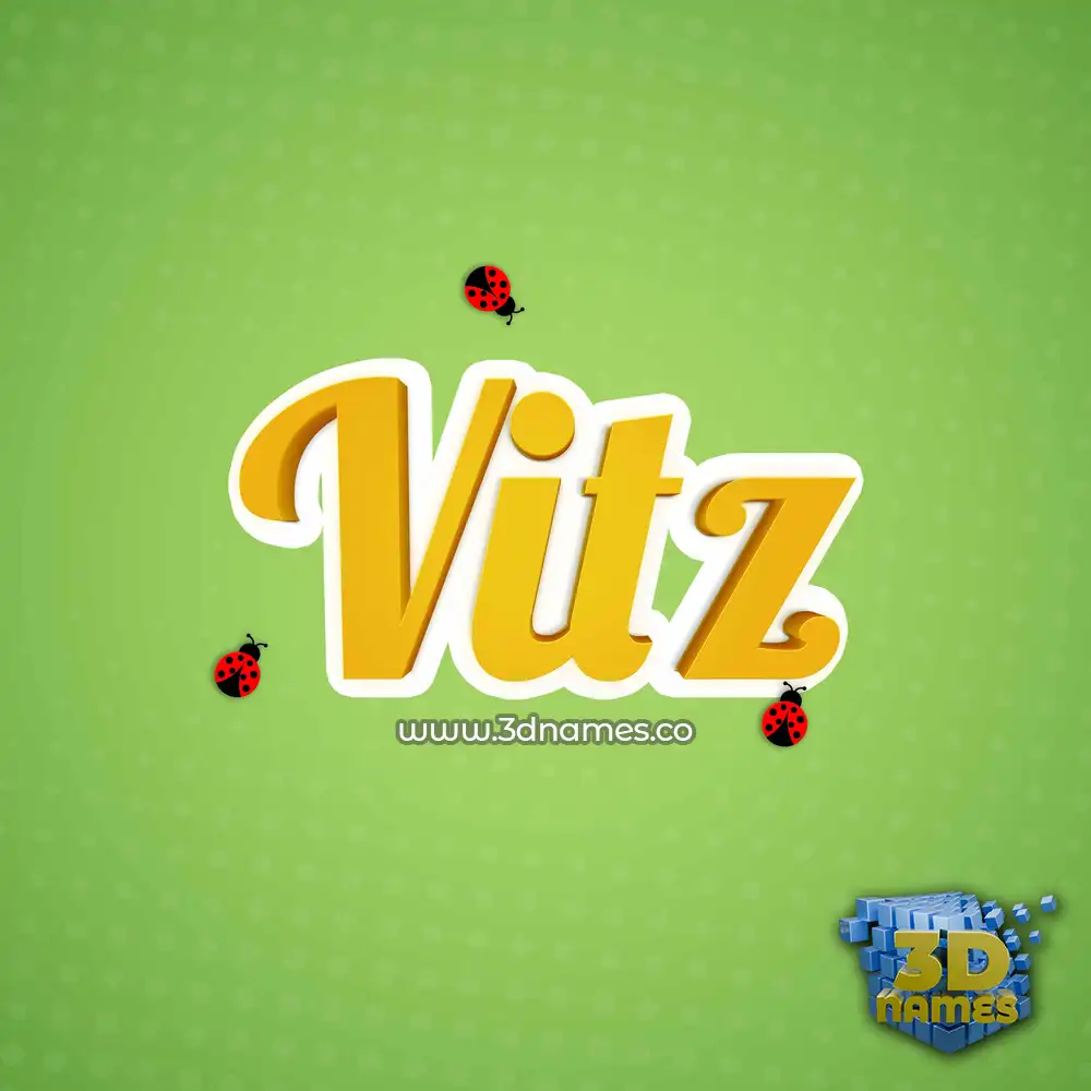 vitz in Ladybugs style - 3D name wallpaper