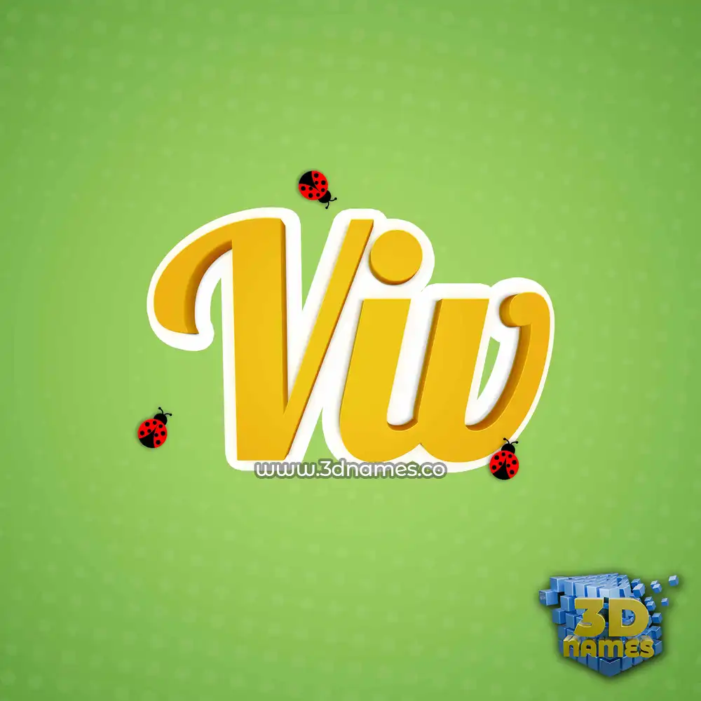 viv in Ladybugs style - 3D name wallpaper
