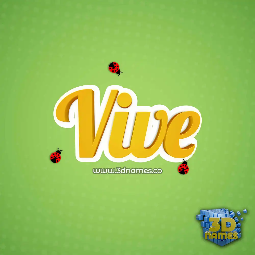 vive in Ladybugs style - 3D name wallpaper