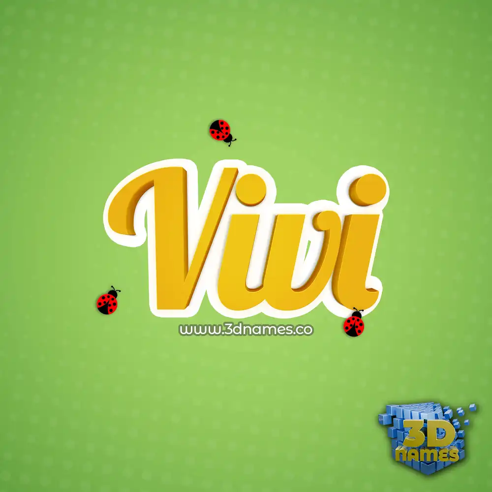 vivi in Ladybugs style - 3D name wallpaper