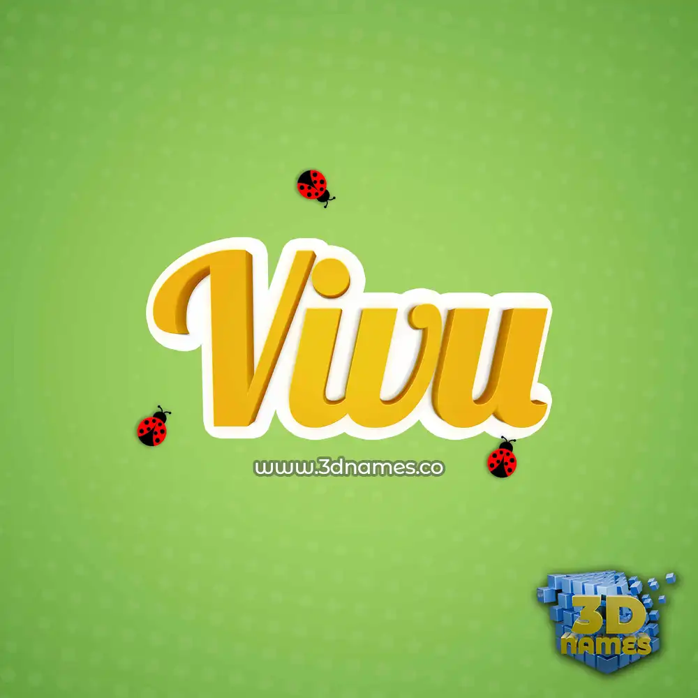 vivu in Ladybugs style - 3D name wallpaper
