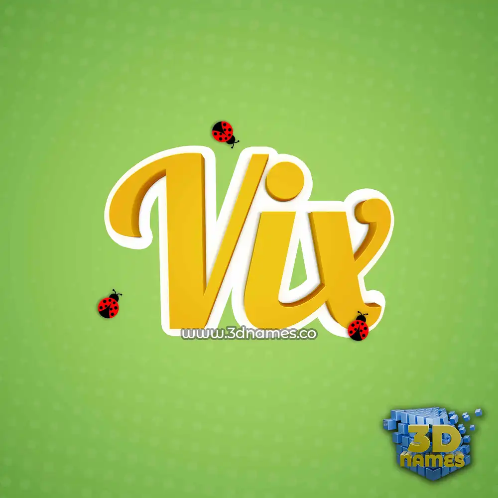 vix in Ladybugs style - 3D name wallpaper