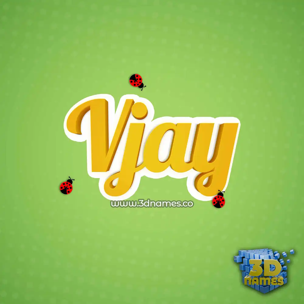 vjay in Ladybugs style - 3D name wallpaper