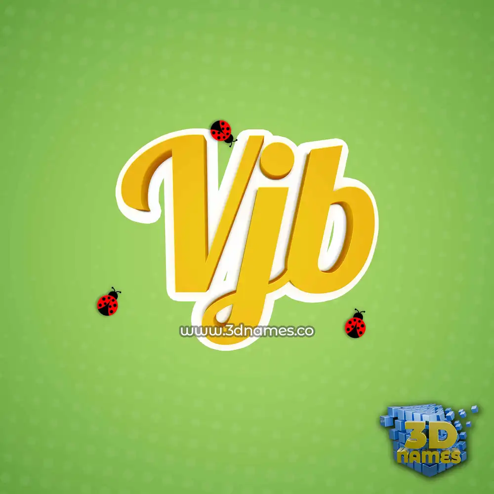 vjb in Ladybugs style - 3D name wallpaper