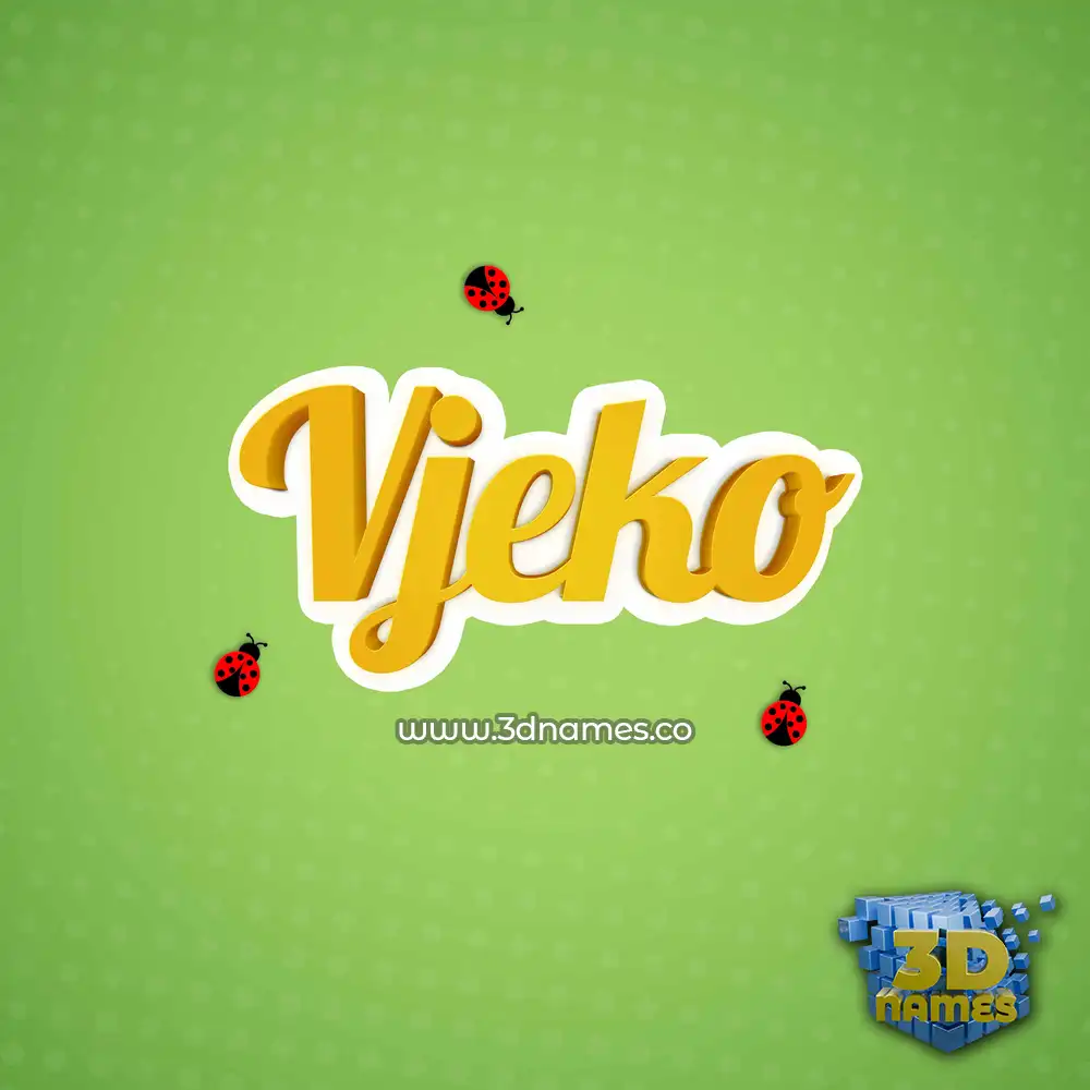 vjeko in Ladybugs style - 3D name wallpaper
