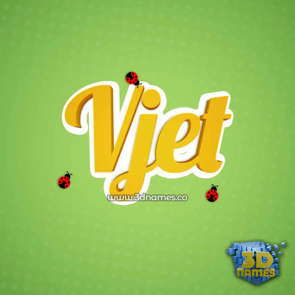 vjet in Ladybugs style - 3D name wallpaper