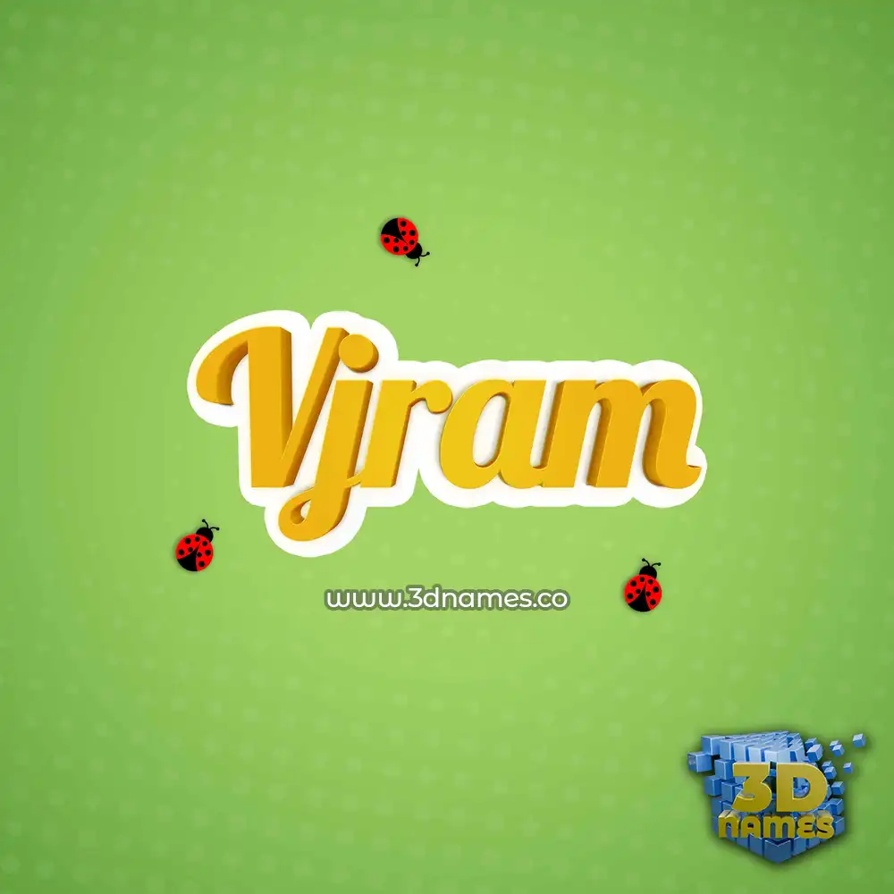 vjram in Ladybugs style - 3D name wallpaper