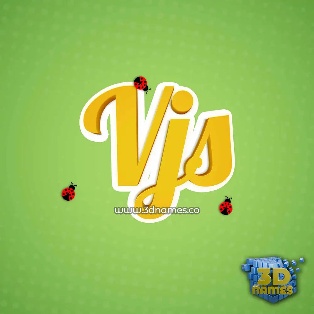 vjs in Ladybugs style - 3D name wallpaper