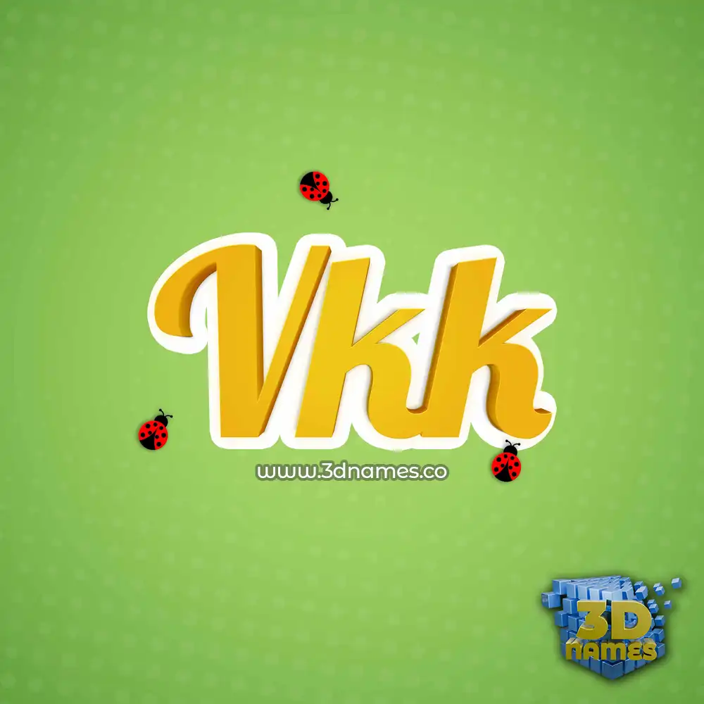 vkk in Ladybugs style - 3D name wallpaper