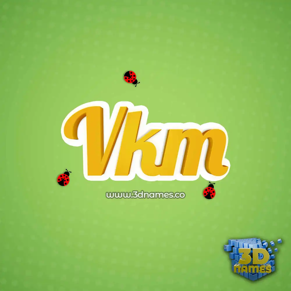 vkm in Ladybugs style - 3D name wallpaper