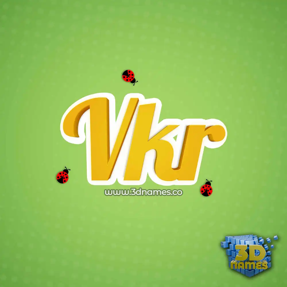 vkr in Ladybugs style - 3D name wallpaper