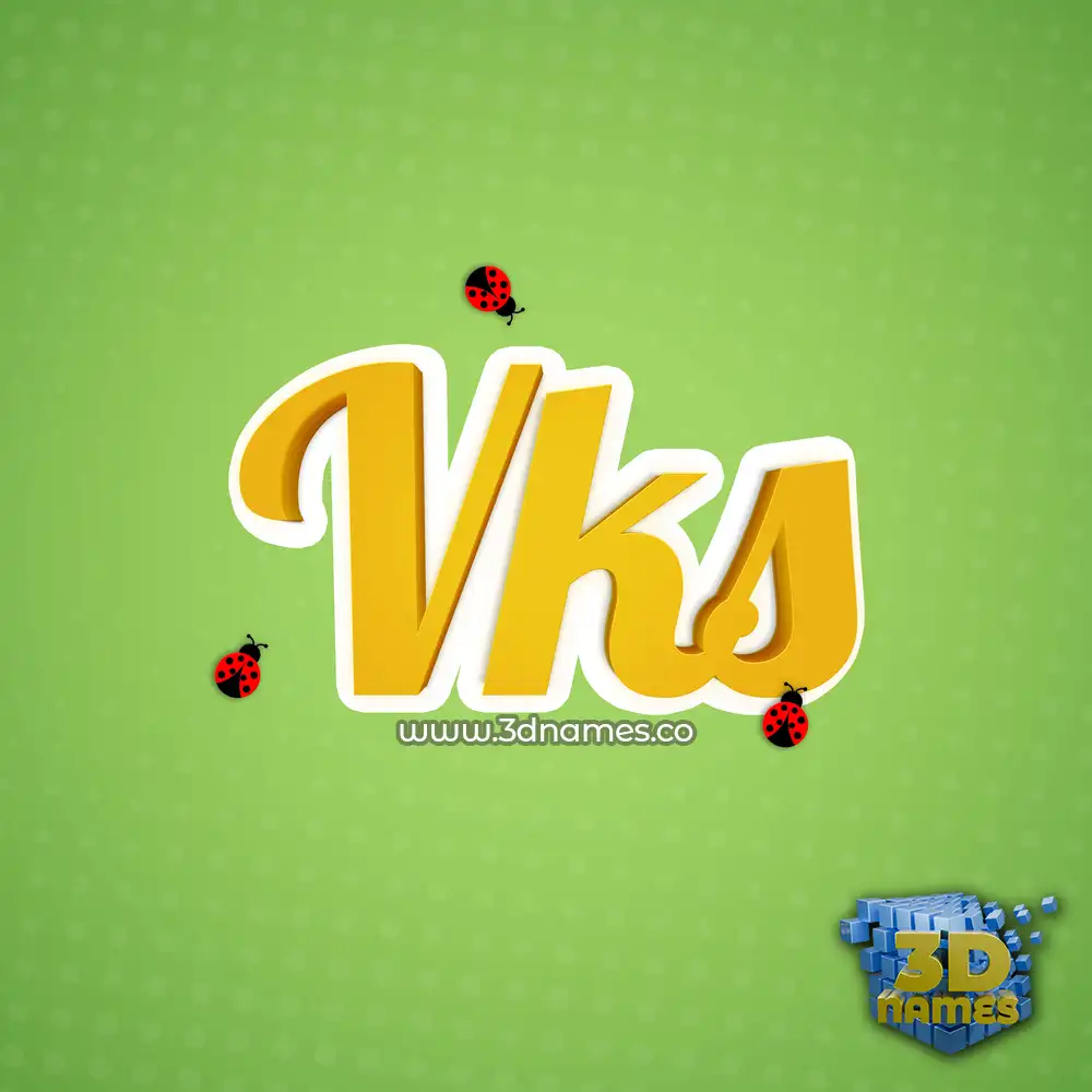 vks in Ladybugs style - 3D name wallpaper