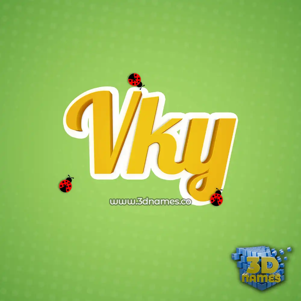 vky in Ladybugs style - 3D name wallpaper