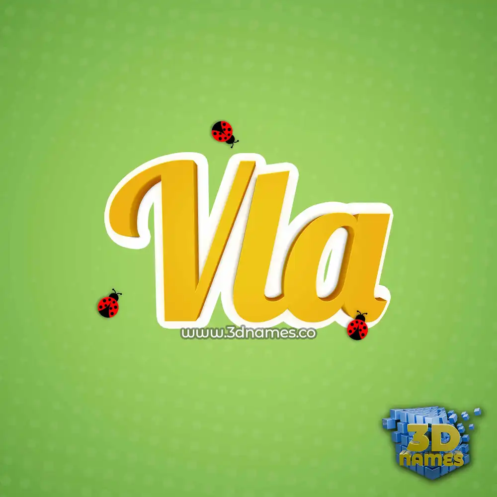 vla in Ladybugs style - 3D name wallpaper