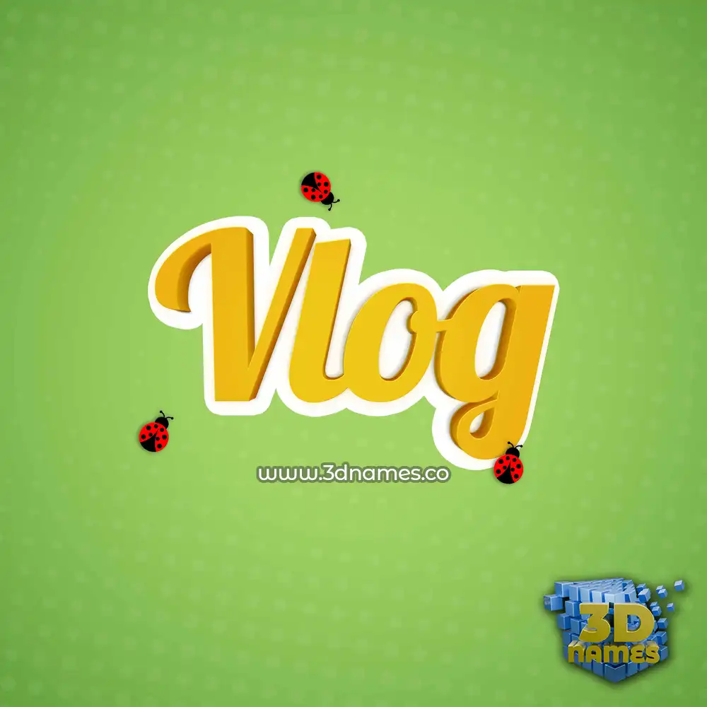 vlog in Ladybugs style - 3D name wallpaper