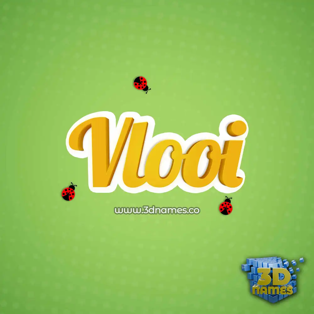 vlooi in Ladybugs style - 3D name wallpaper