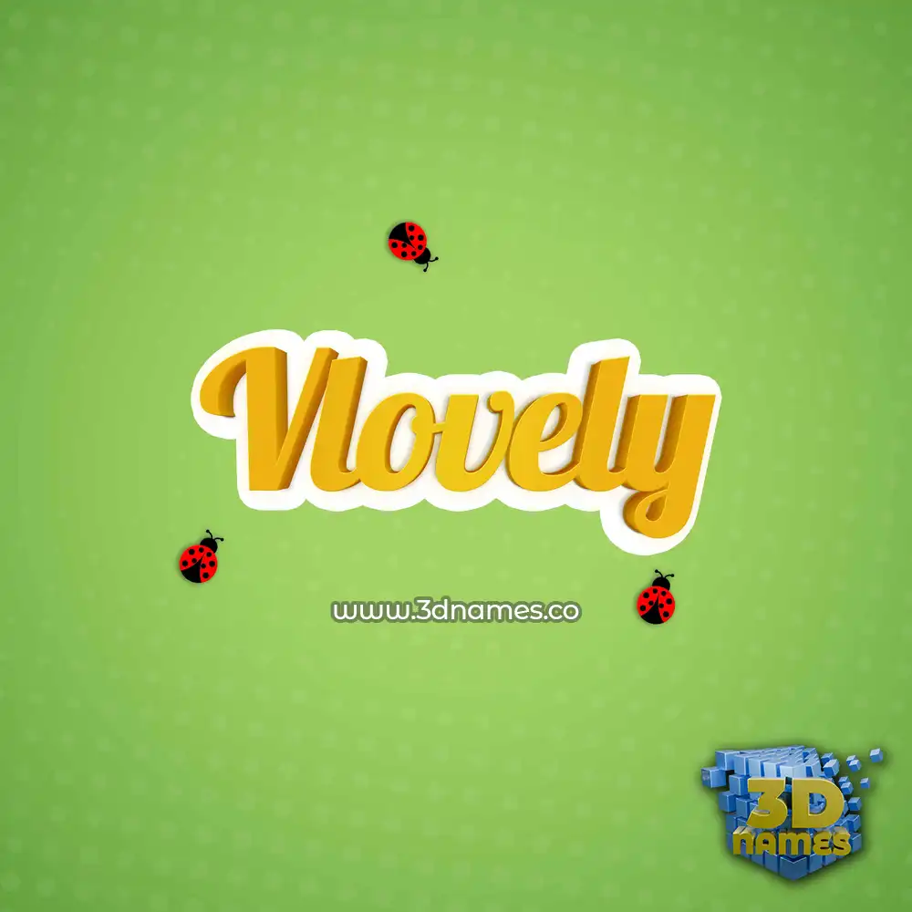 vlovely in Ladybugs style - 3D name wallpaper