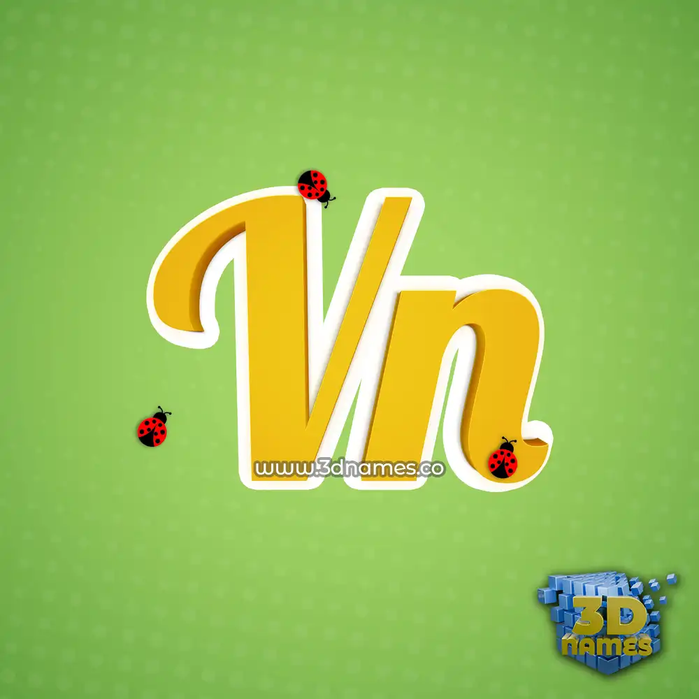 vn in Ladybugs style - 3D name wallpaper