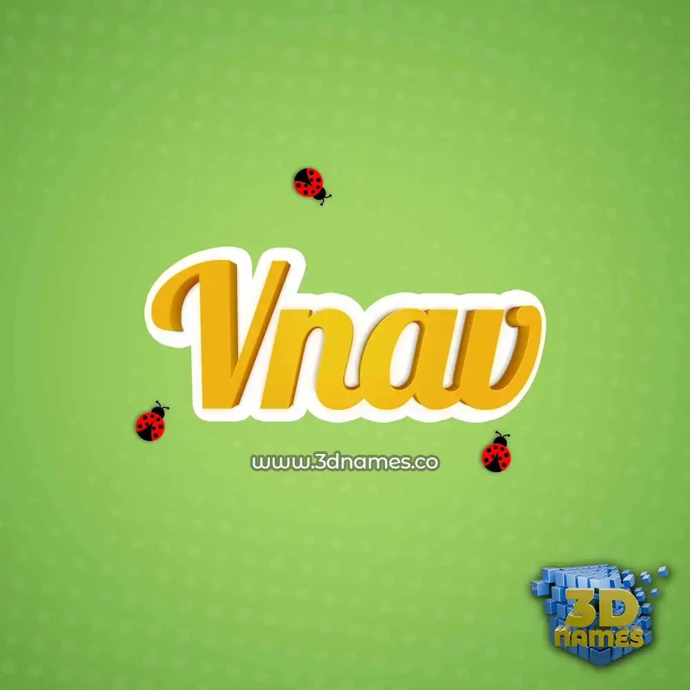 vnav in Ladybugs style - 3D name wallpaper