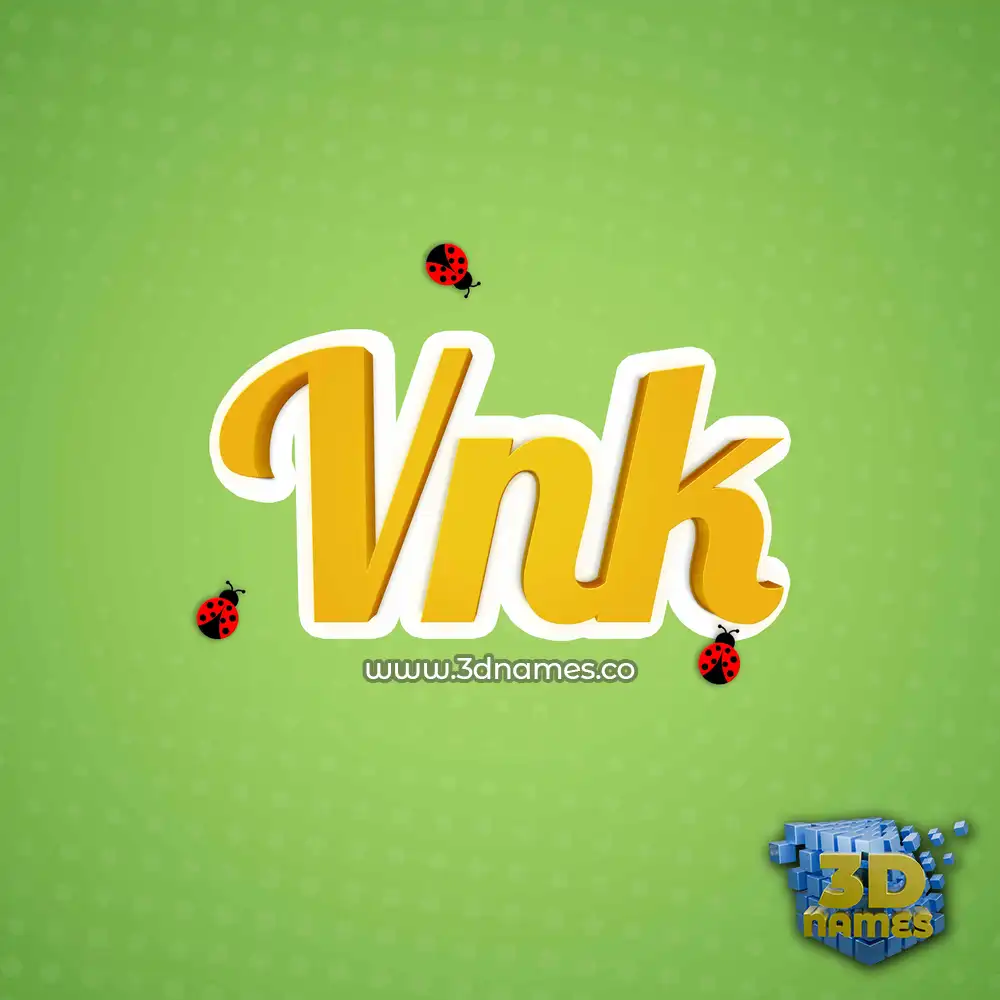 vnk in Ladybugs style - 3D name wallpaper