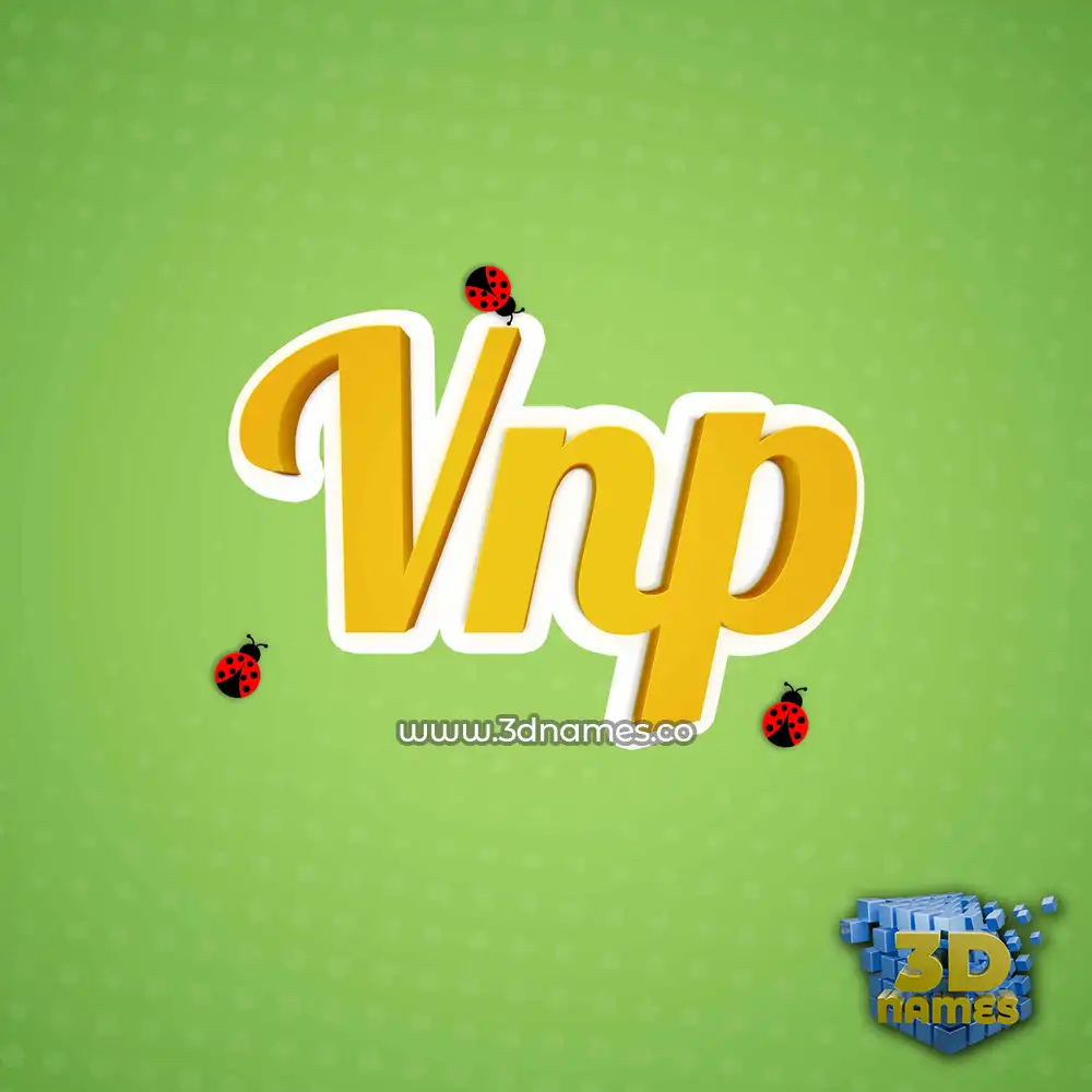 vnp in Ladybugs style - 3D name wallpaper