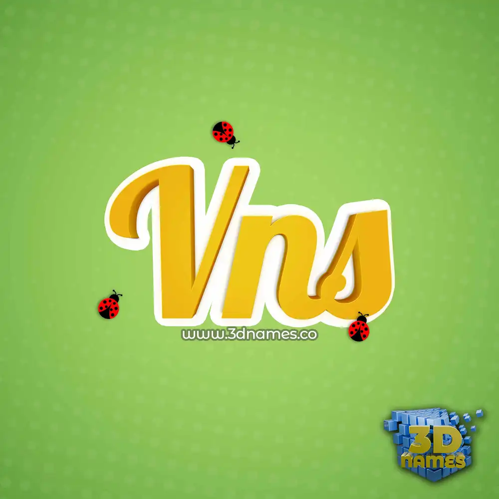 vns in Ladybugs style - 3D name wallpaper